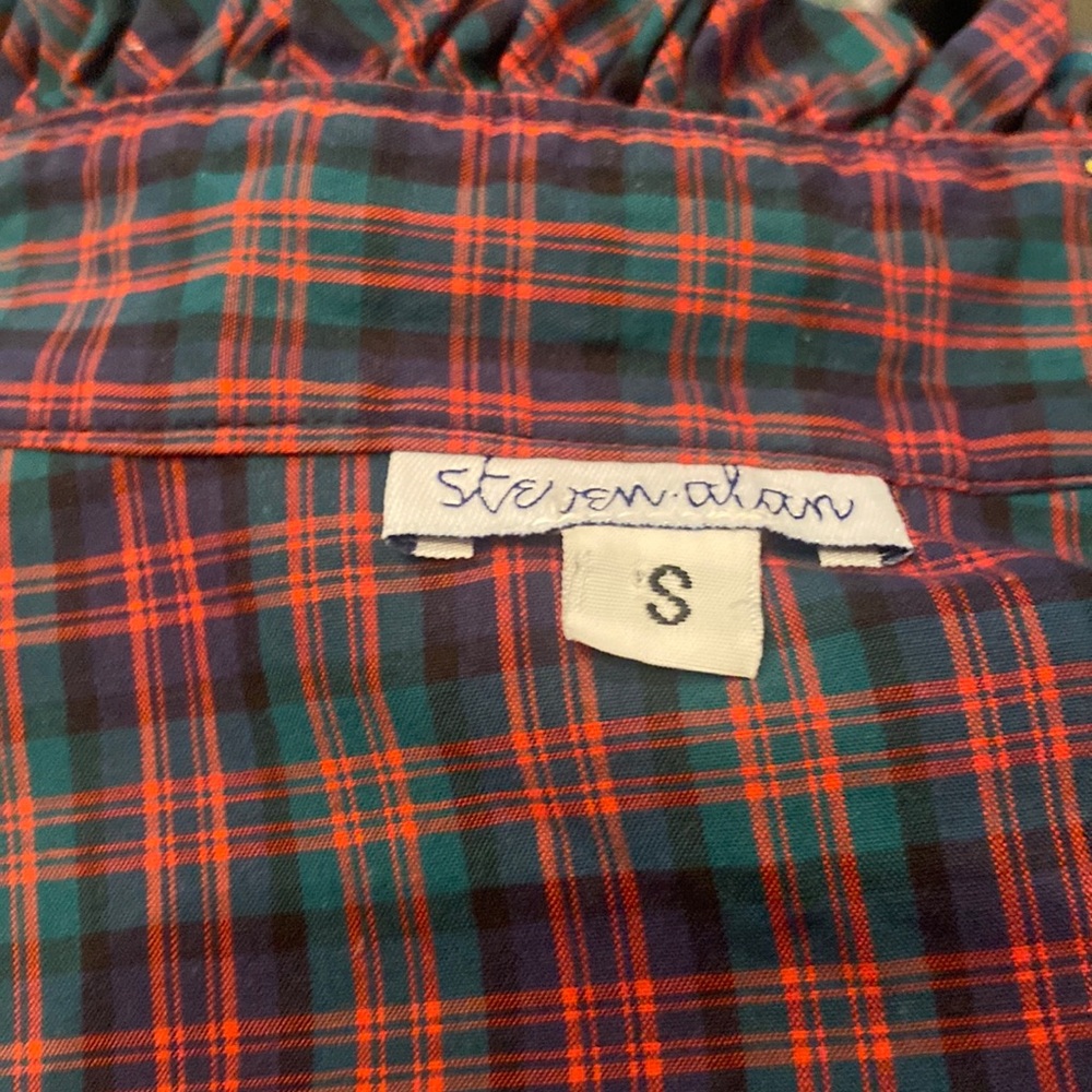 Preppy plaid blouse.
